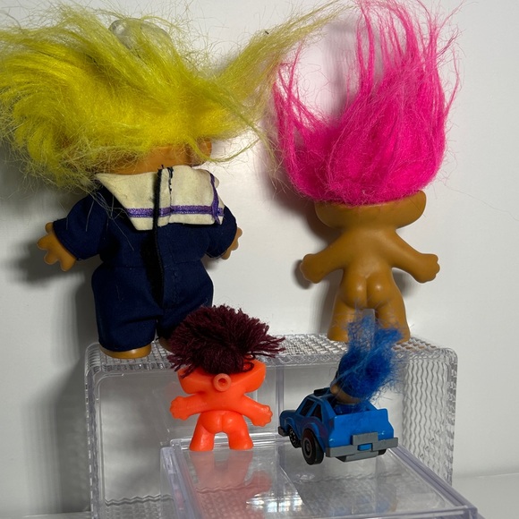 Russ Troll Doll Collection with Yellow, Pink, and Blue Hair - Picture 3 of 5